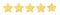 5 gold stars for product review, 3d yellow or golden ranking symbols in row for feedback