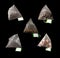 5 Luxury Pyramid Teabags isolated on Black