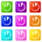 5 minutes icons set 9 color collection