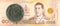 5 new thai baht coin against 1000 new thai baht banknote