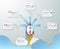 5 options startup infographics with rocket launch, Infographic template for business concept.