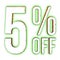 5 Percent Discount Offers Tag with Hurror Style Design