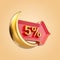 5 percent Ramadan and Eid discount offer sale label badge icon