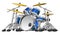 5 Piece Drum Set Musical Instrument Illustration