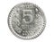 5 Rupees security edge coin, 1957~Today - Circulation serie, Bank of India