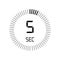 The 5 seconds icon, digital timer. clock and watch, timer, count