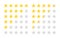 5 star rate icons. Five rating stars on white background. Customer review or feedback. 5 row. Gold yellow star ranking. Button for