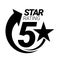 5 star rating. Five star Symbol or emblem. vector