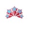 5 stars emblem, ranking symbol. Heraldic Coat of Arms decorative