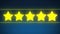 5 Stars - Five Star Review / Rating - Blue Background