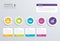 5 step circle timeline infographic options template with paper s