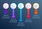 5 steps infographic. Timeline info graphic design with five circles and arrows. Business process layout with outline icons. Vector