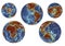 5 views of Earth\'s topography using ETOPO1 data with earth palette color