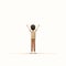 5-year-old Joseph In Yoga Tadasana Pose - Minimalistic Rendered Image