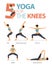 5 Yoga poses for the knee concept. Women exercising for body stretching. Yoga posture or asana for fitness infographic. Vector.