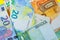 50 100 Euro Money. euro cash background. Euro Money Banknotes