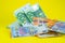 50 100 Euro Money. euro cash background. Euro Money Banknotes