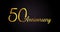 50 anniversary logo concept. 50th years birthday icon. Isolated golden numbers on black background. Vector illustration
