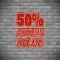 50% Autumn Sale. Graffiti on a brick wall. Vector Illustration