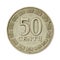 50 centas denomination circulation coin of Lithuania