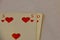 50 heart play card closeup
