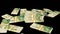 50 Israeli shekels money composition. Financial background. Many banknotes and wads of money. Cash. 3D render.