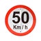 50 kmh speed limit traffic sign