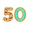 50 number sweet glazed doughnut vector illustration