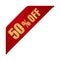 50% off icon illustration for e-commerce site etc.  corner ribbon