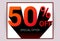 50% OFF Sale. Discount special offer promo advertising card