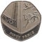 50 pence coin, United Kingdom isolated over white