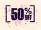 50 percent off discount promotion tag. Promo sale label. vector flares on white background. Vector illustration
