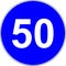 50 suggested speed road sign
