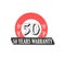 50 Year Warranty Redish Grey logo icon button stamp vector