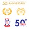 50 years anniversary icon set. Vector illustration