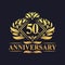50 years Anniversary Logo, Luxury floral golden 50th anniversary logo