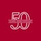 50 years anniversary vector icon, logo. Design element with composition of number and text