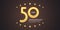 50 years anniversary vector icon, logo. Graphic design element with golden neon digit