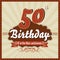 50 years celebration, 50th happy birthday retro card