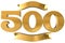 500 3d render anniversary golden sign