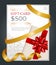 500 Dollars Gift Card, Certificate on Presents