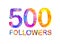 5000 five hundreds followers. Triangular colorful inscription