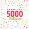 5000 followers success template with colorful stars