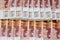 5000 russian roubles banknotes background