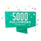 5000 social media followers thank you background template