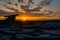 5000 years old Polnabrone Dolmen in Burren, National Park Sunset