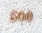 50000 followers card. Template for social networks, blogs. Background with white marshmallows