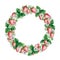 5041 Watercolor strawberry wreath. Rustic handdrawn illustrated