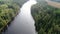 50fps aerial footage couple Kayaking Boat tour on lake Ragnerudssjoen in Dalsland Sweden beutiful nature forest pinetree