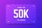 50k followers illustration in gradient violet style.